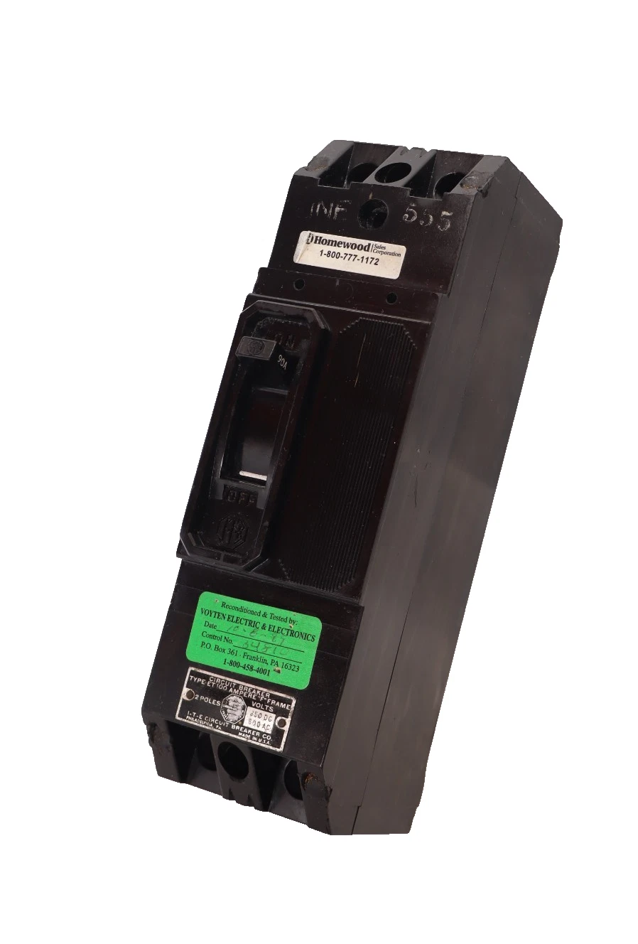 Refurbished ITE Citcuit Breaker F Frame ET100 90A 90 Amp 2P 2 Pole (Refurb)