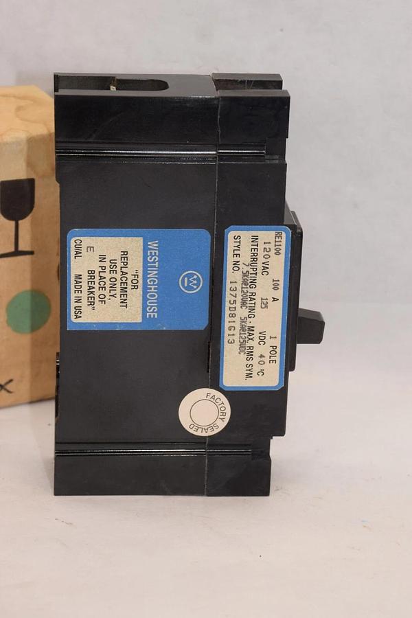 (NEW) WESTINGHOUSE RE1100 100A 1 Pole 120Vac 125Vdc Circuit Breaker