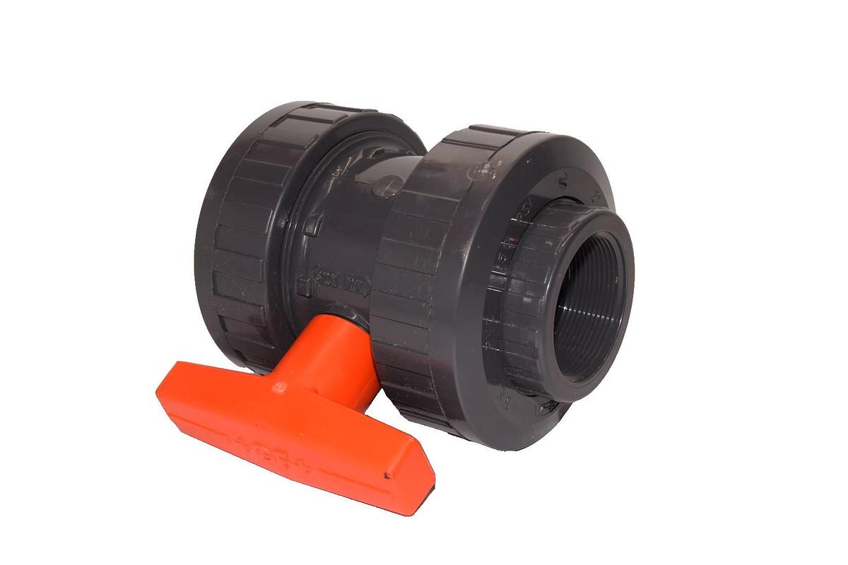 George Fischer 2" Threaded Non-Shock True Union Ball Valve PVC (New)