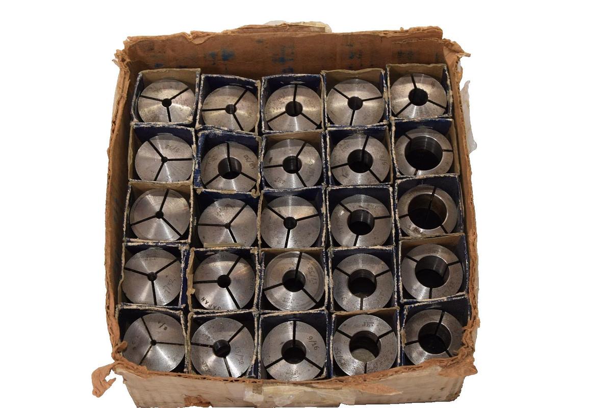 Used (Lot 25) JET 5C Collet Assorted Sizes 3/16, 1/2, 17/32, 3/4, 5/16, 13/16