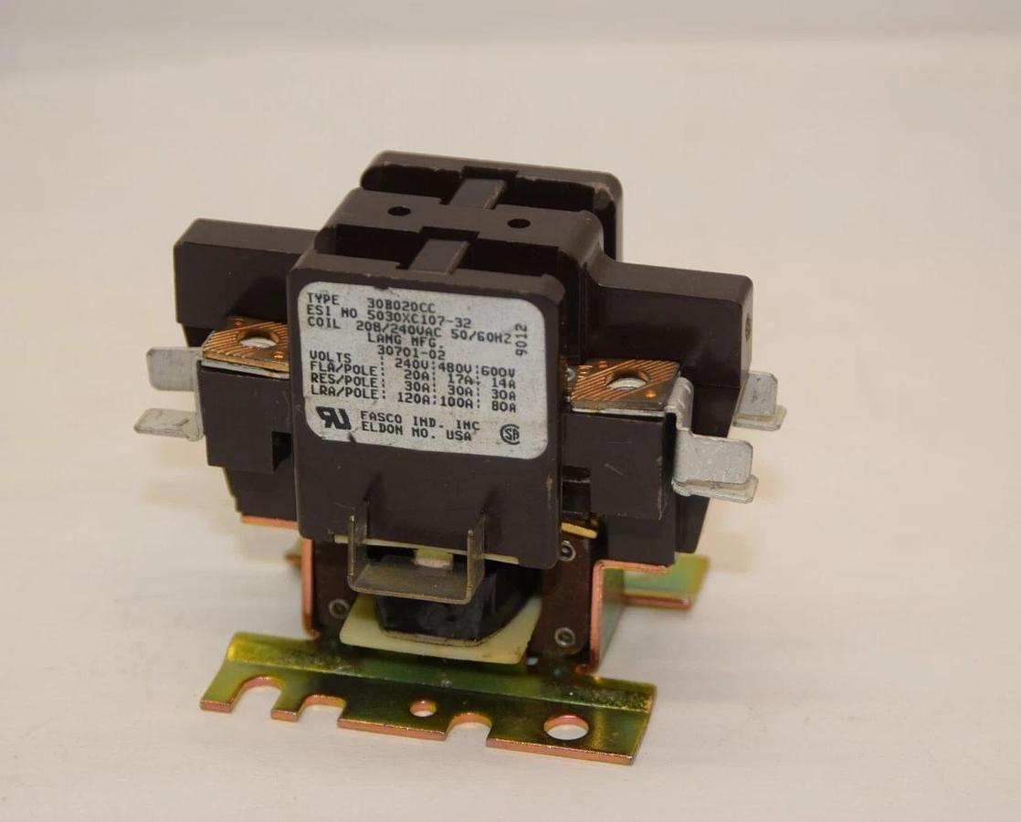 Fasco Contactor 30B020CC 208/240Vac 50/60Hz Coil Contactor