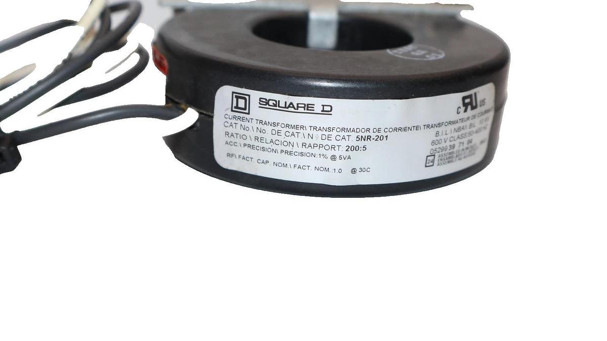 Used Square D Current Transformer 200:5 Ratio 5NR-201 5NR201