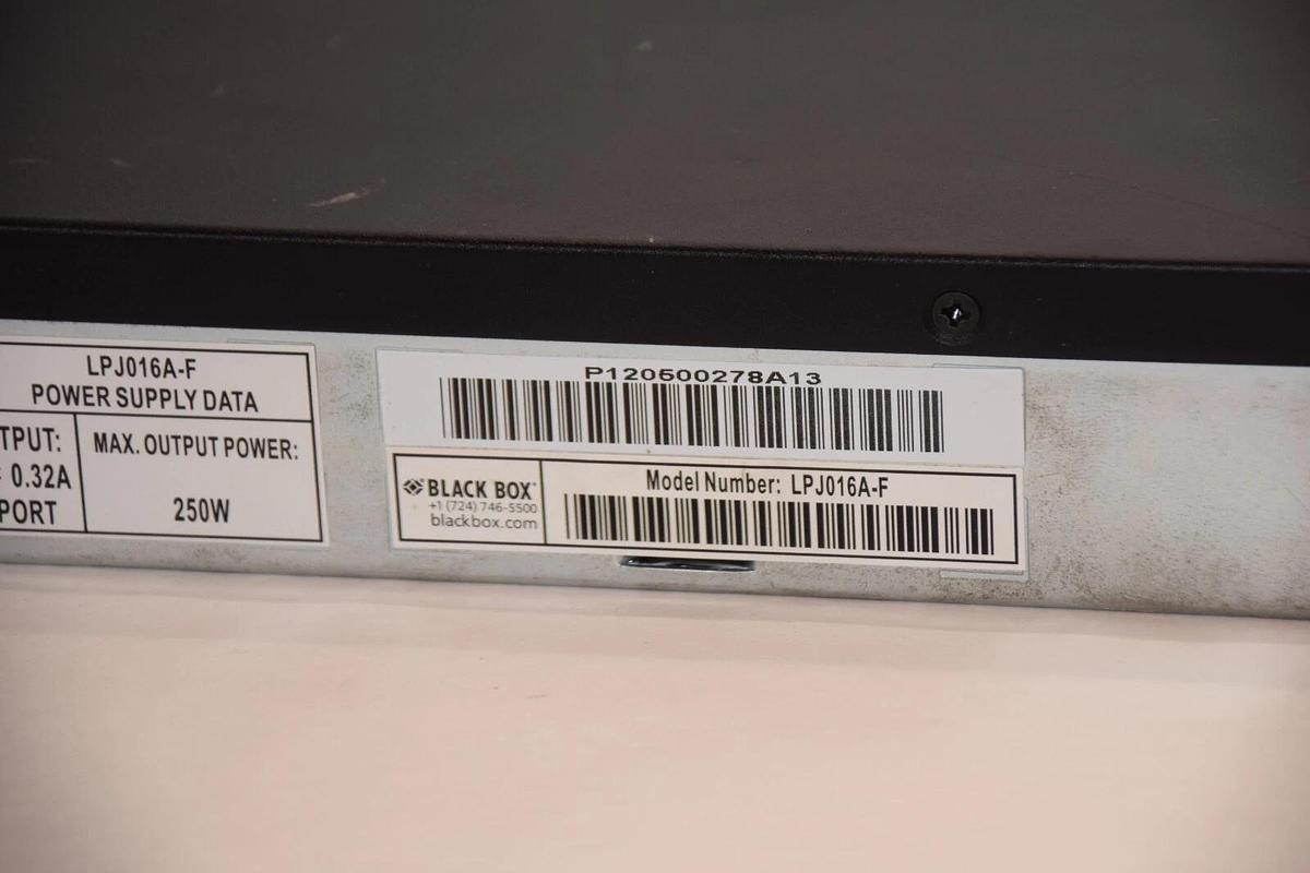 Used BLACK BOX LPJ016A-F 16-Port Gigabit Injector