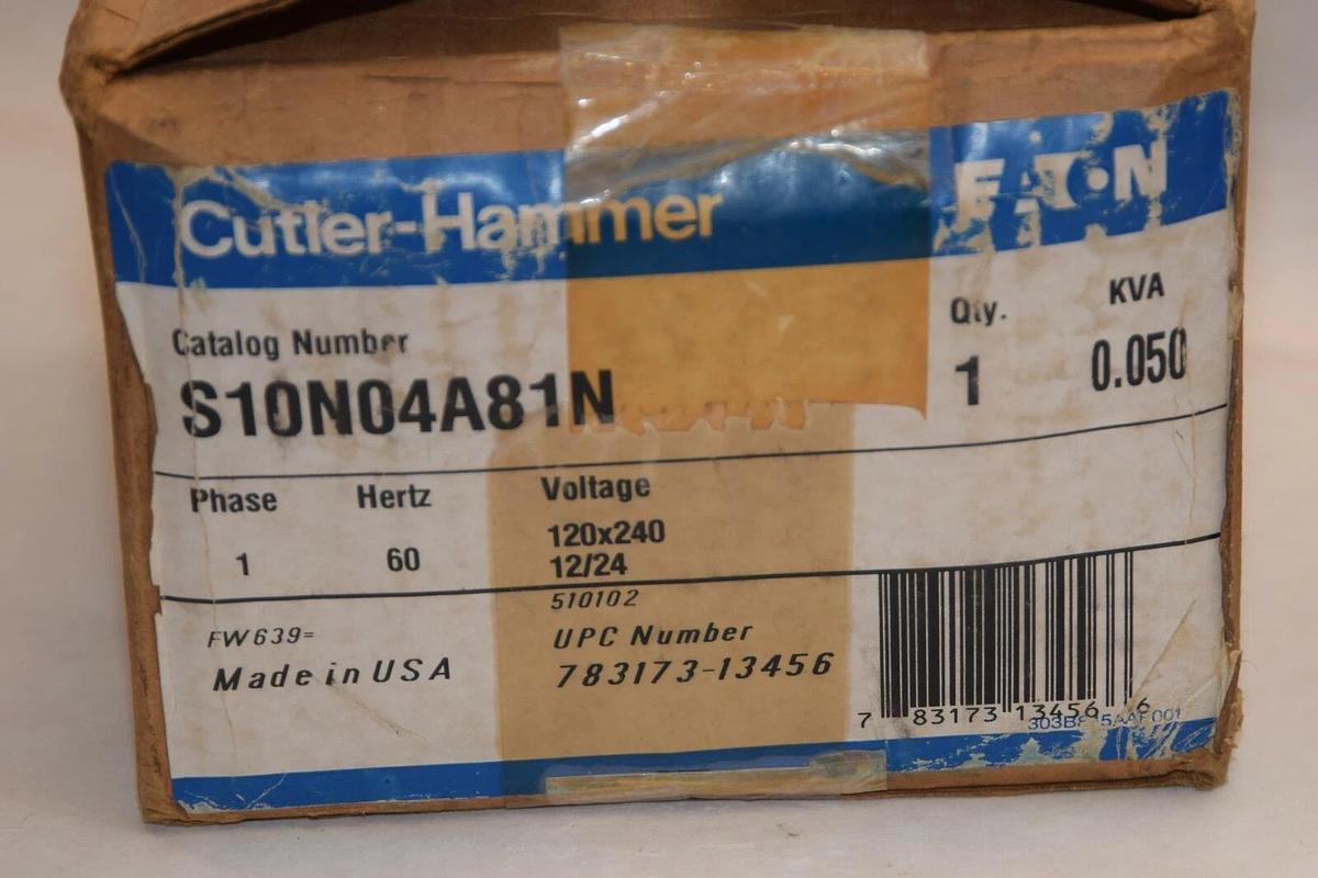 (NEW) EATON CUTLER HAMMER S10N04A81N 1 Phase .050kva 120/240V Transformer