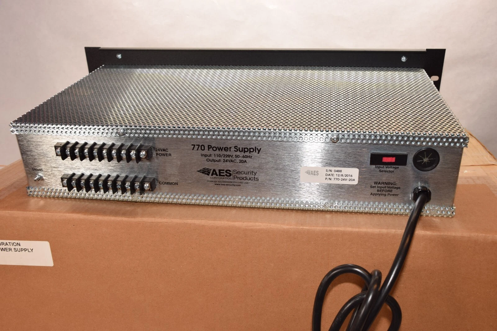 AES Security Products 770 Power Supply 24v 20a 770-24v-20a 110/120v (NEW)