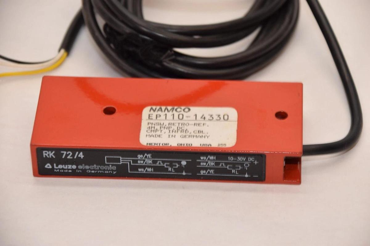 (NEW) NAMCO / LEUZE EP110-14330 RK 72/4 Photoelectric Retro Reflective Sensor
