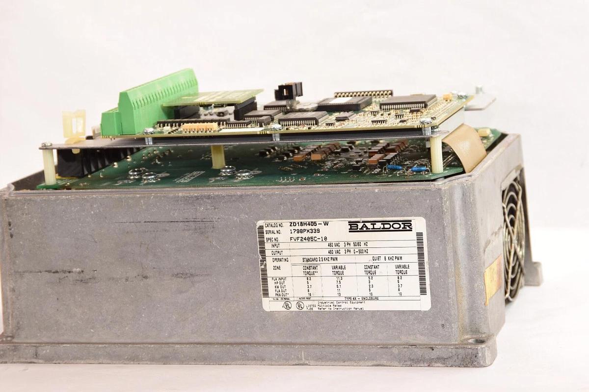 Used BALDOR ZD18H405-W 460Vac 3Ph 50/60Hz Vector Drive