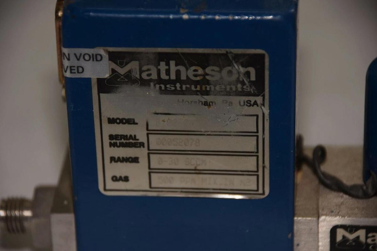 Used MATHESON GAS PRODUCTS 8202-0431 VALVE  0-30 SCCM 500ppm in N2