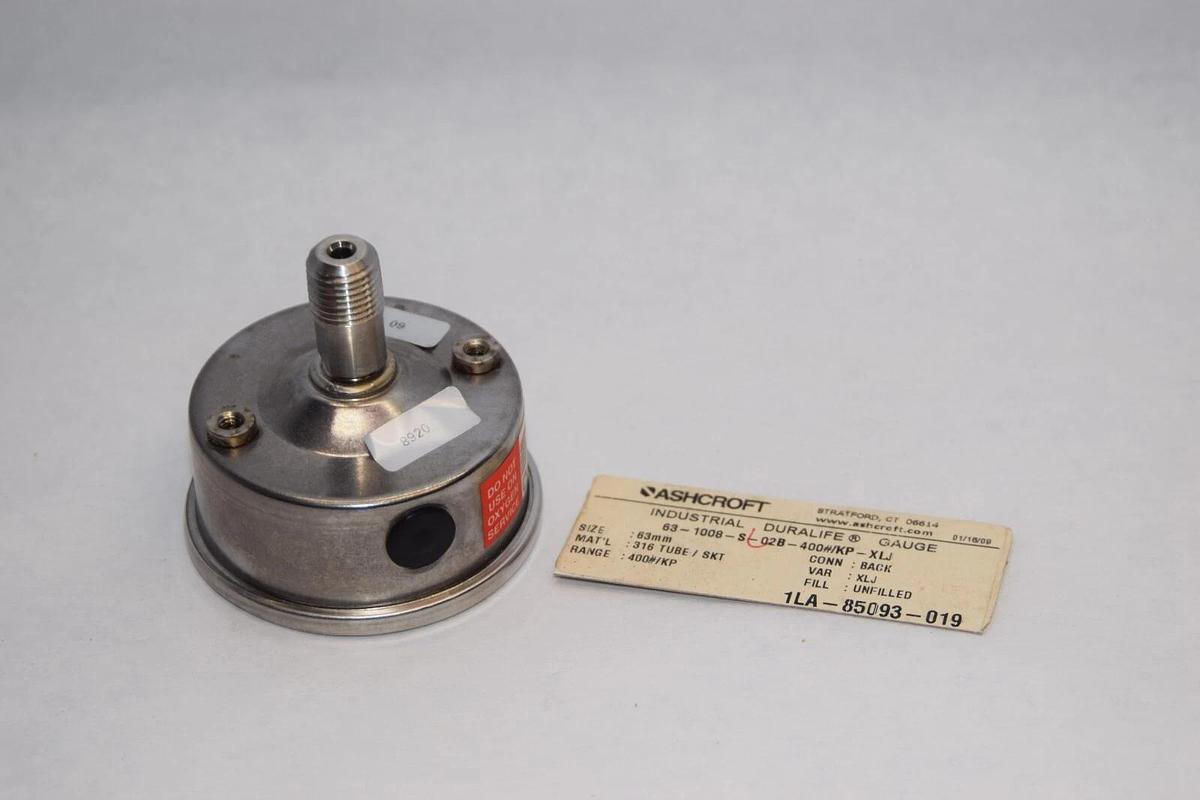 (NEW) ASHCROFT 63-1008-SL-02B-400# / KP-XLJ 63mm 0-400psi Pressure Gauge