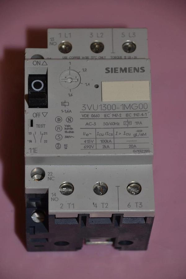 Used SIEMENS STARTER 3VU1300-1MG00 3VU1300 1MG00 3VU13001MG00 1-1,6 A AMP