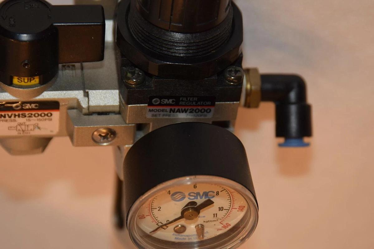 Used SMC NAW2000 7-120psi Filter Regulator With Shut-off Valve NVHS2000
