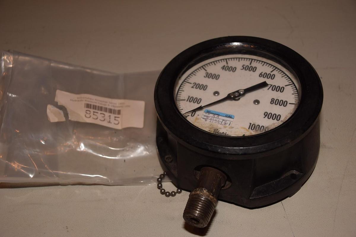 Used ROBERTSHAW 85315 SERIES 1800 0-10000psi HYDRAULIC PRESSURE GAUGE
