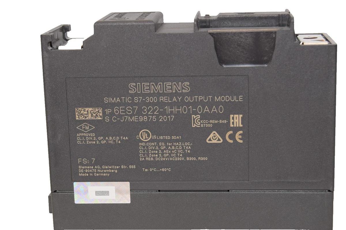 Used Siemens 6ES7 322-1HH01-0AA0 Simatic S7-300 Digital Output Module *No Cover*