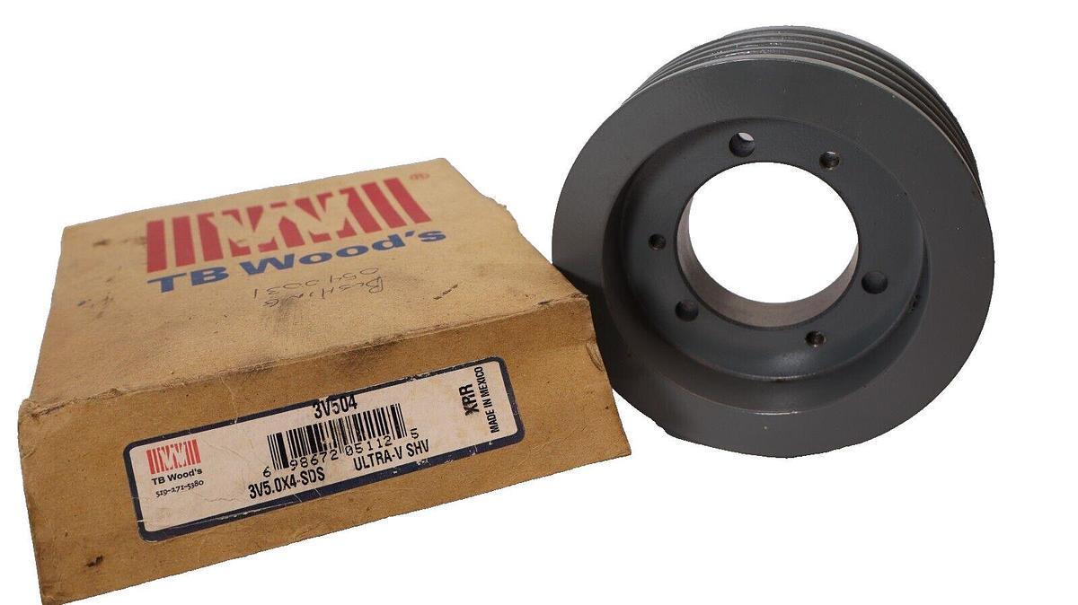 (NEW) TB WOODS 3V504 3V5.0X4-SDS Ultra-V Belt Sheave Pulley