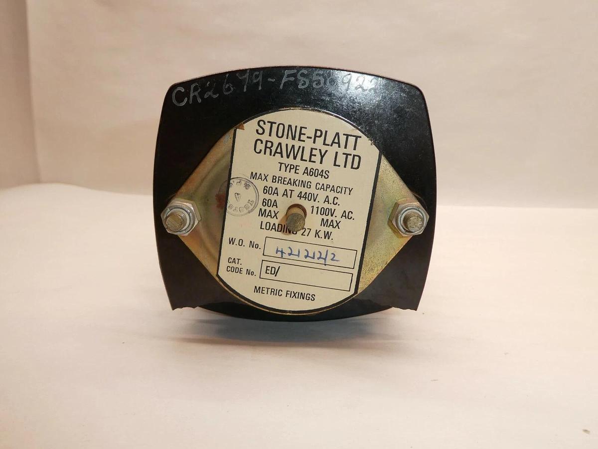 (NEW) STONE-PLATT CRAWLEY LTD A604S 60A 440Vac 8P 3Pos Rotary Switch *Chip*