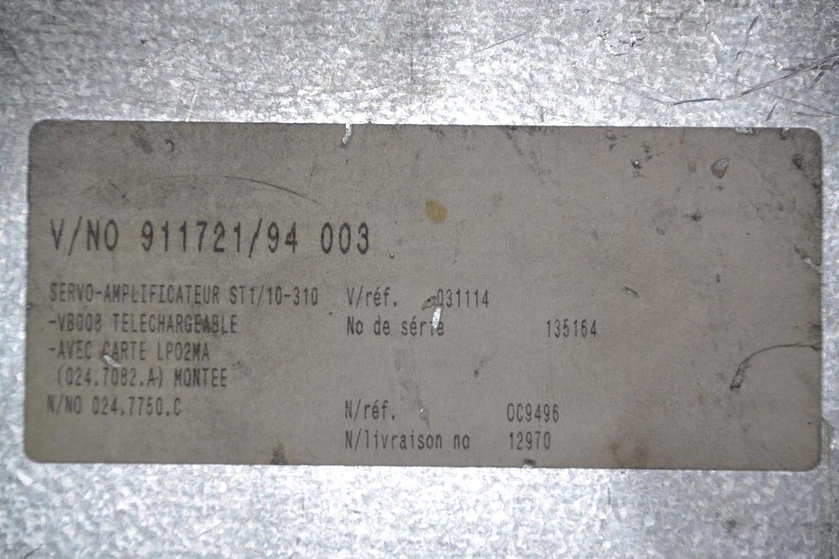 Used SOCAPEL ST1-10-310  ST110310 SERVO AMP 911721/94 003