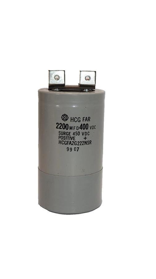 Used Hitachi HCG FAR 2200mfd 400Vdc Capacitor HCGFA2G222NSR