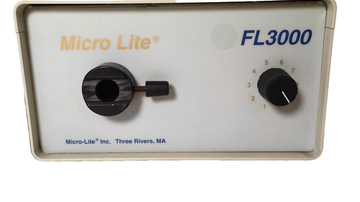 Used Micro Lite FL3000 Fiber Optic Light Source With Power Cord