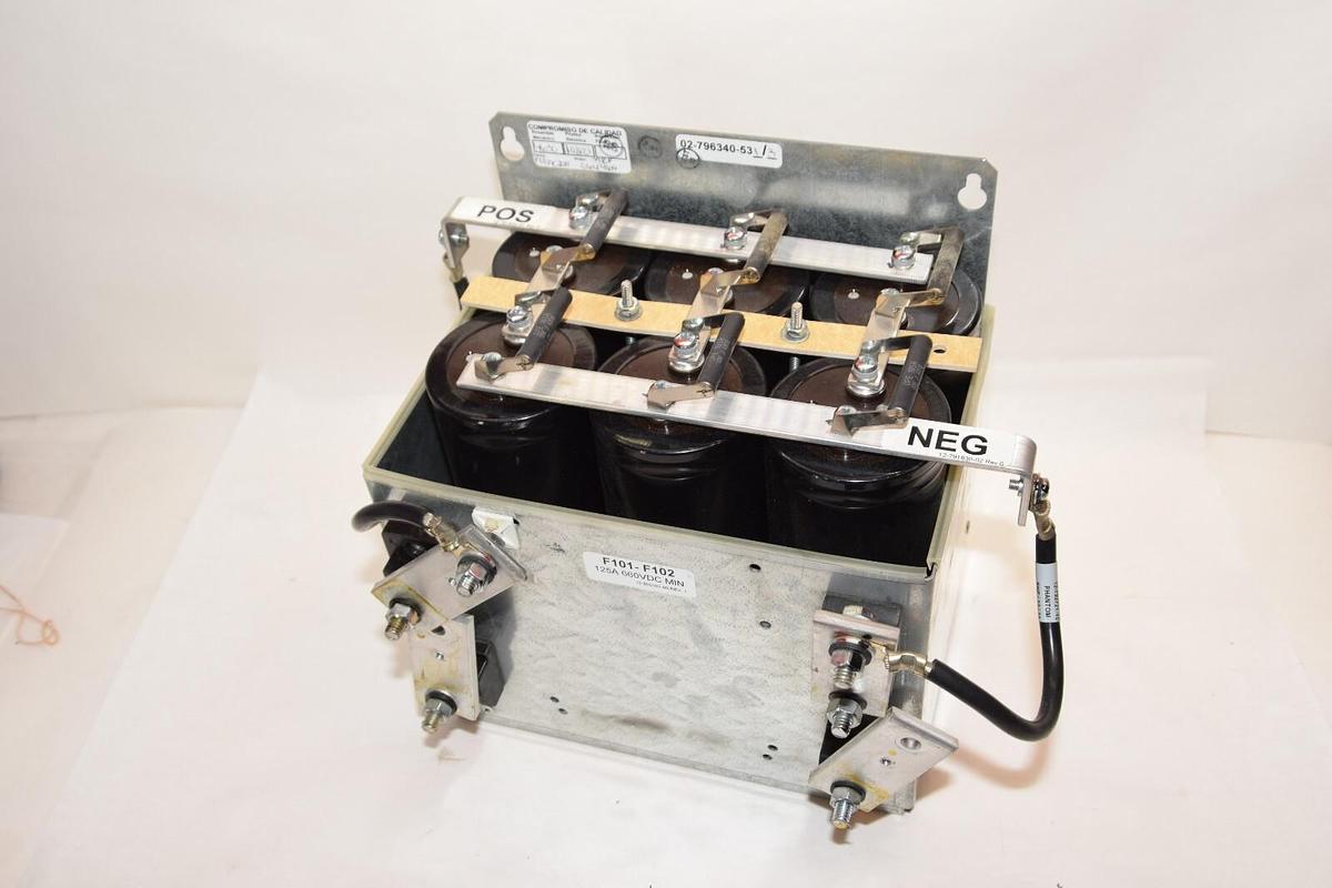 Used EMERSON /LIEBERT 02-796340-53 02/796340-53/3  F101-F102 125A 660V Capacitor Tray