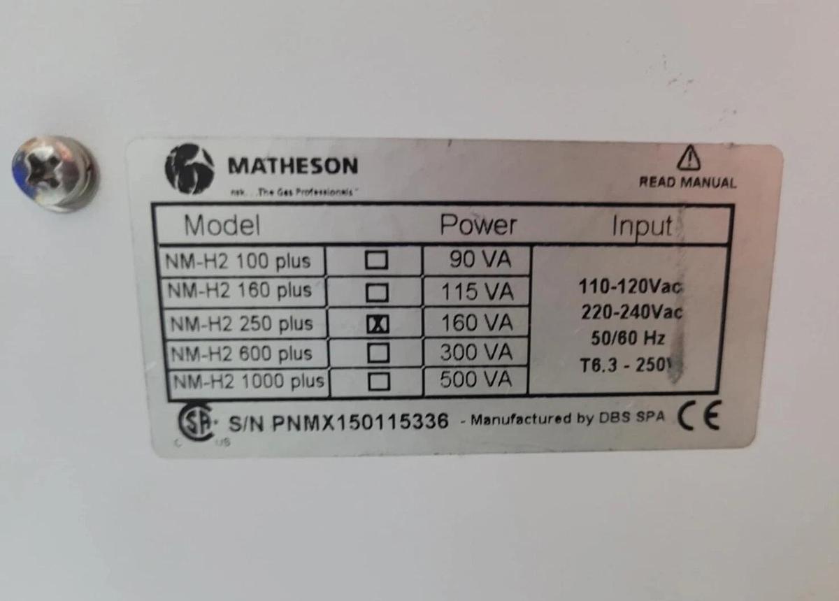 Matheson CHRYSALIS II NMH2 NM-H2 250 plus 250plus Hydrogen Generator (NOS)
