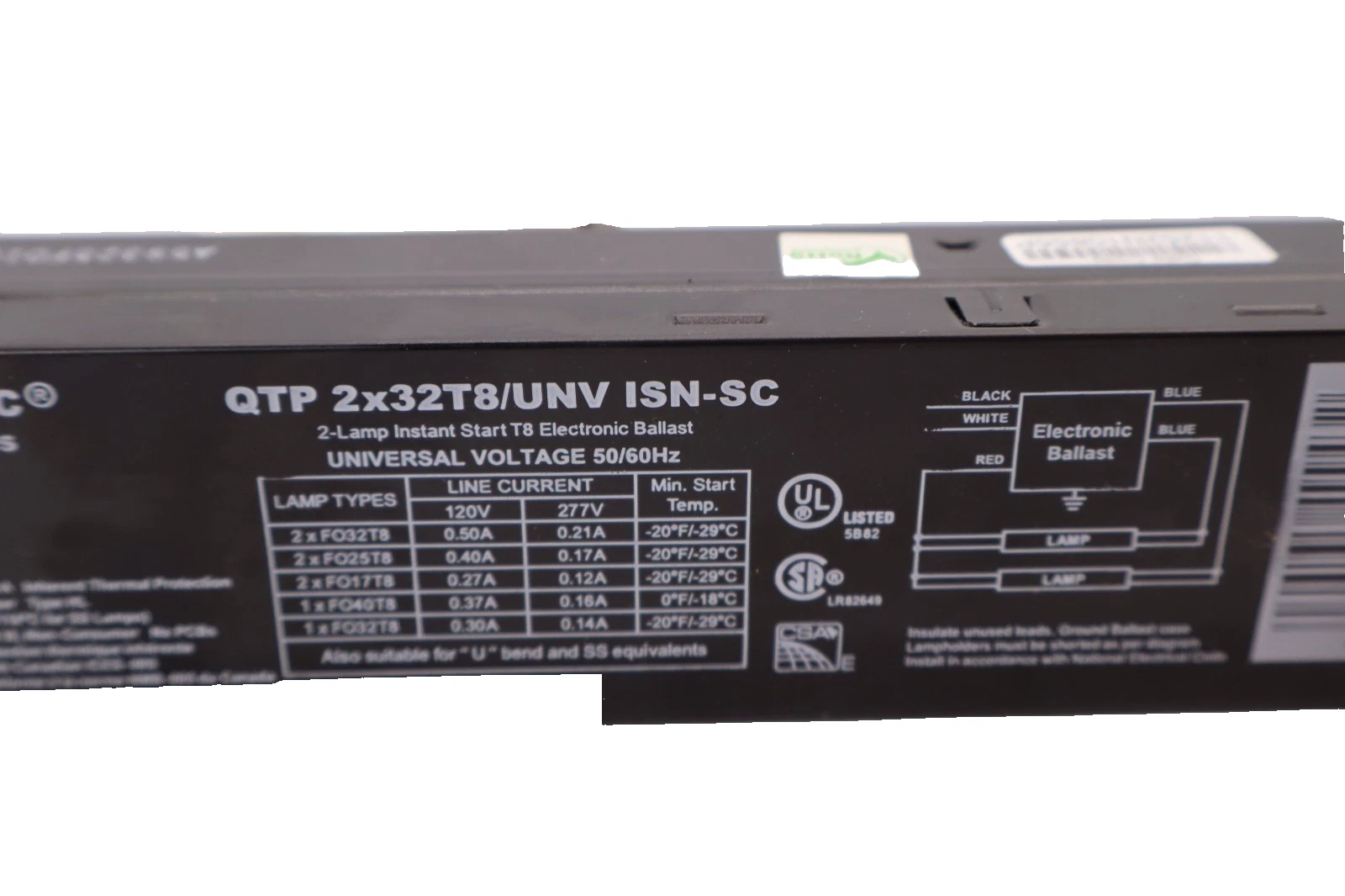 Sylvania 2-Lamp T8 Electronic Ballast QTP 2x32T8/UNV ISN-SC (New - Lot of 2)