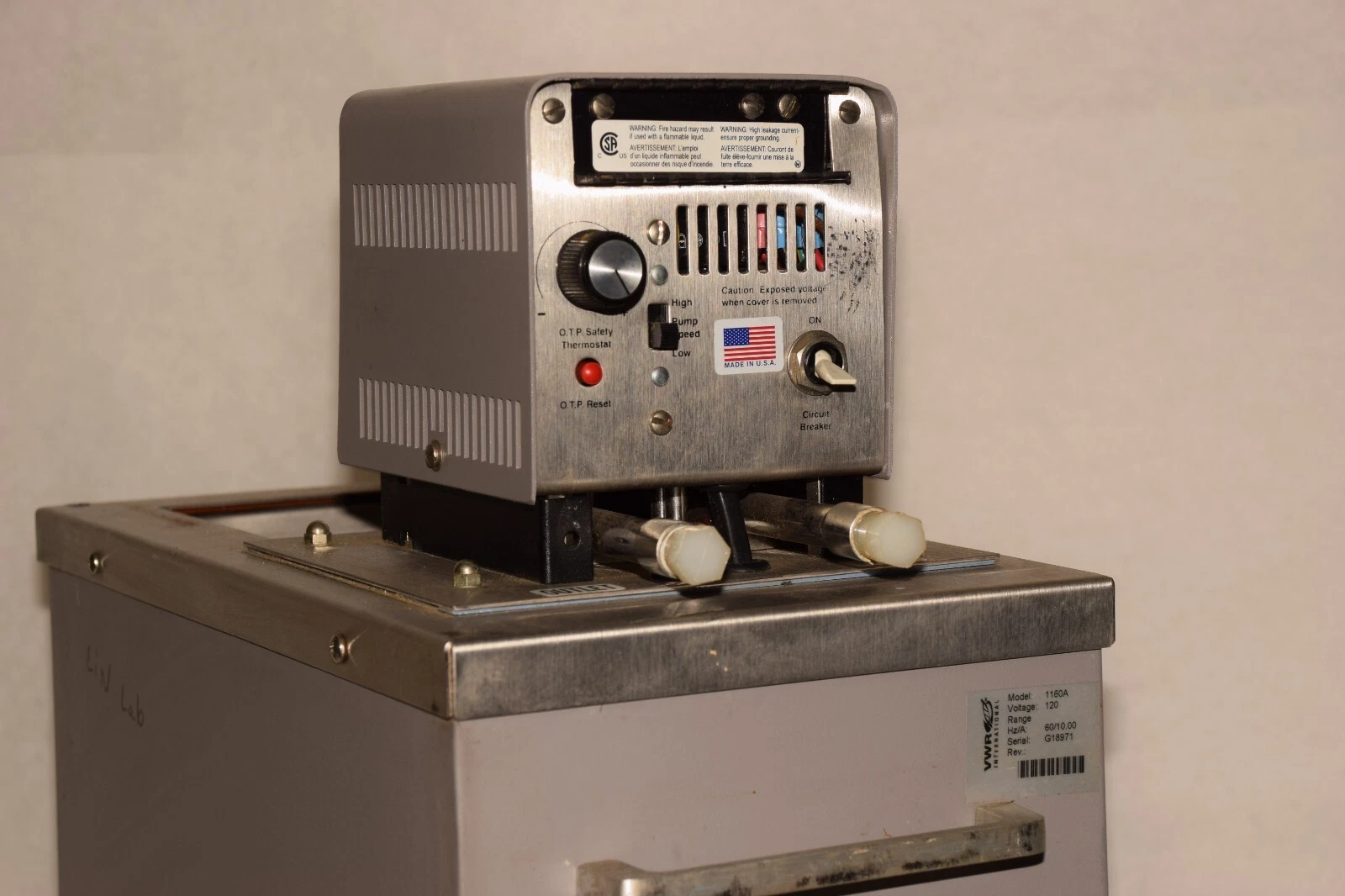 Used VWR SCIENTIFIC PRODUCTS 1160A 120V 60Hz 10.00A Heating/Cooling Circulator Bath