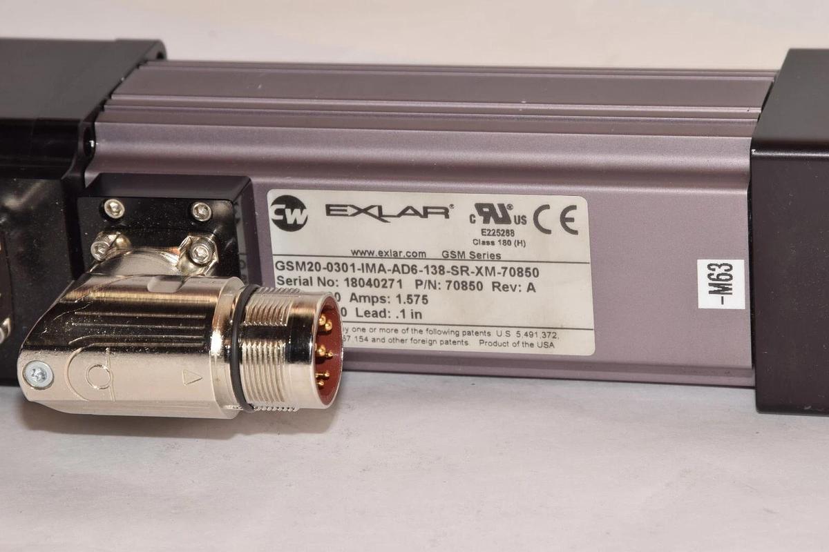 Used EXLAR GSM20-0301-IMA-AD6-138-SR-XM-70850 230V 1.575Amp 5000 Servo Motor