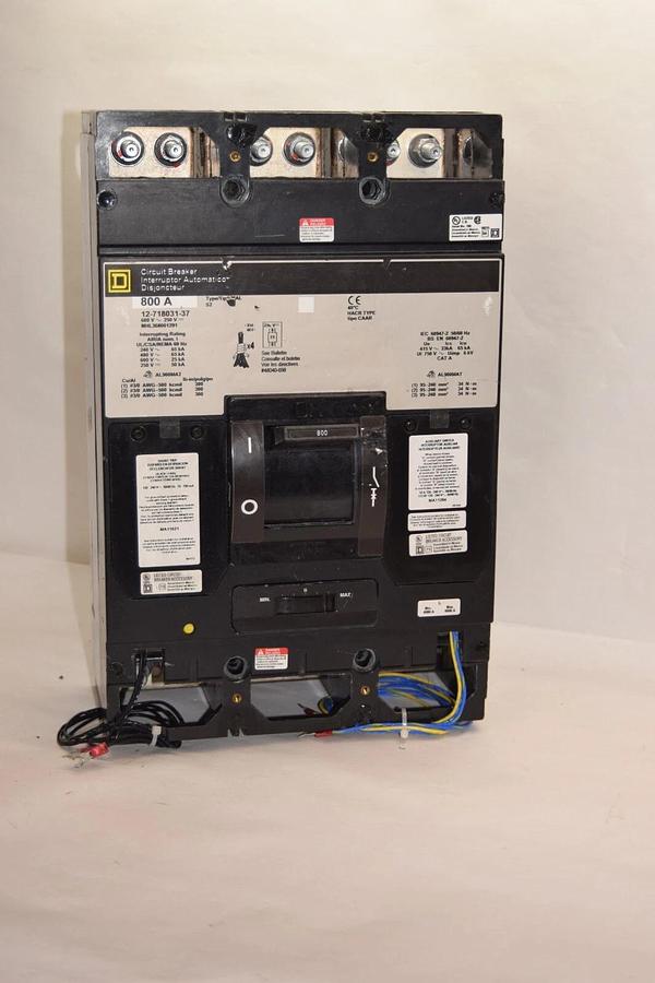 Used SQUARE D CIRCUIT BREAKER 800A 800 Amp A 12-718031-37 3P 3 pole MHL368001291
