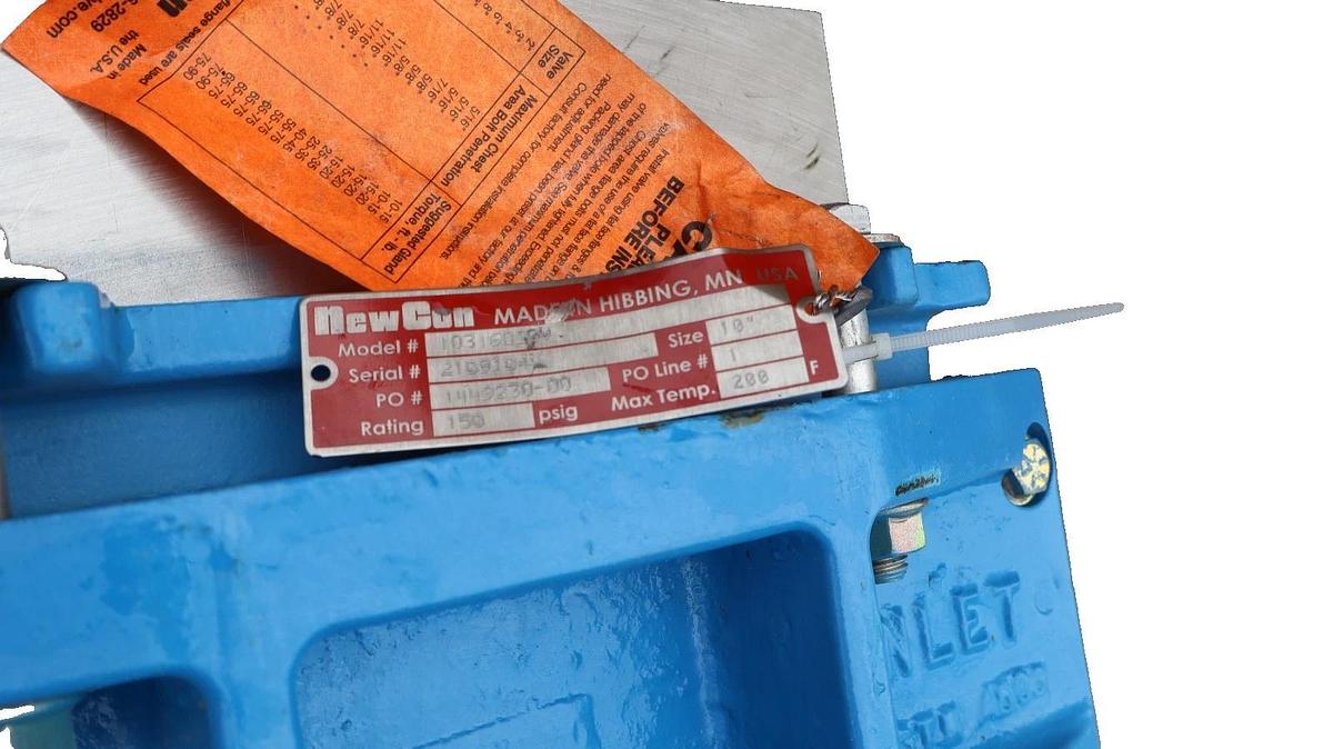 NewCon 10" Knife Gate Valve 10316DIBV 150psig (New)