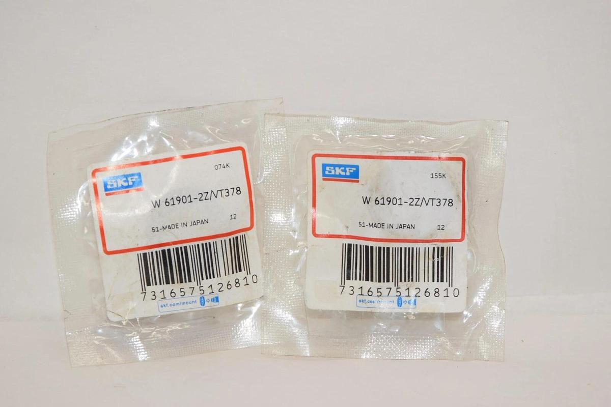 (NEW - Lot of 2) SKF W61901-2Z/VT378 Bearing