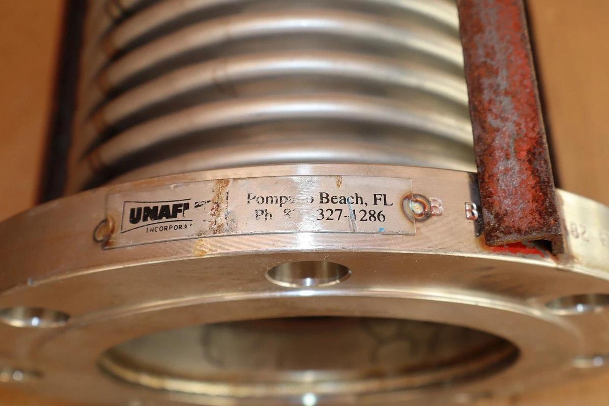 Unaflex Expansion Joint Fitting 304 Stainless SS 6-3/4" ID 11" OD 11-3/4" L *NOS