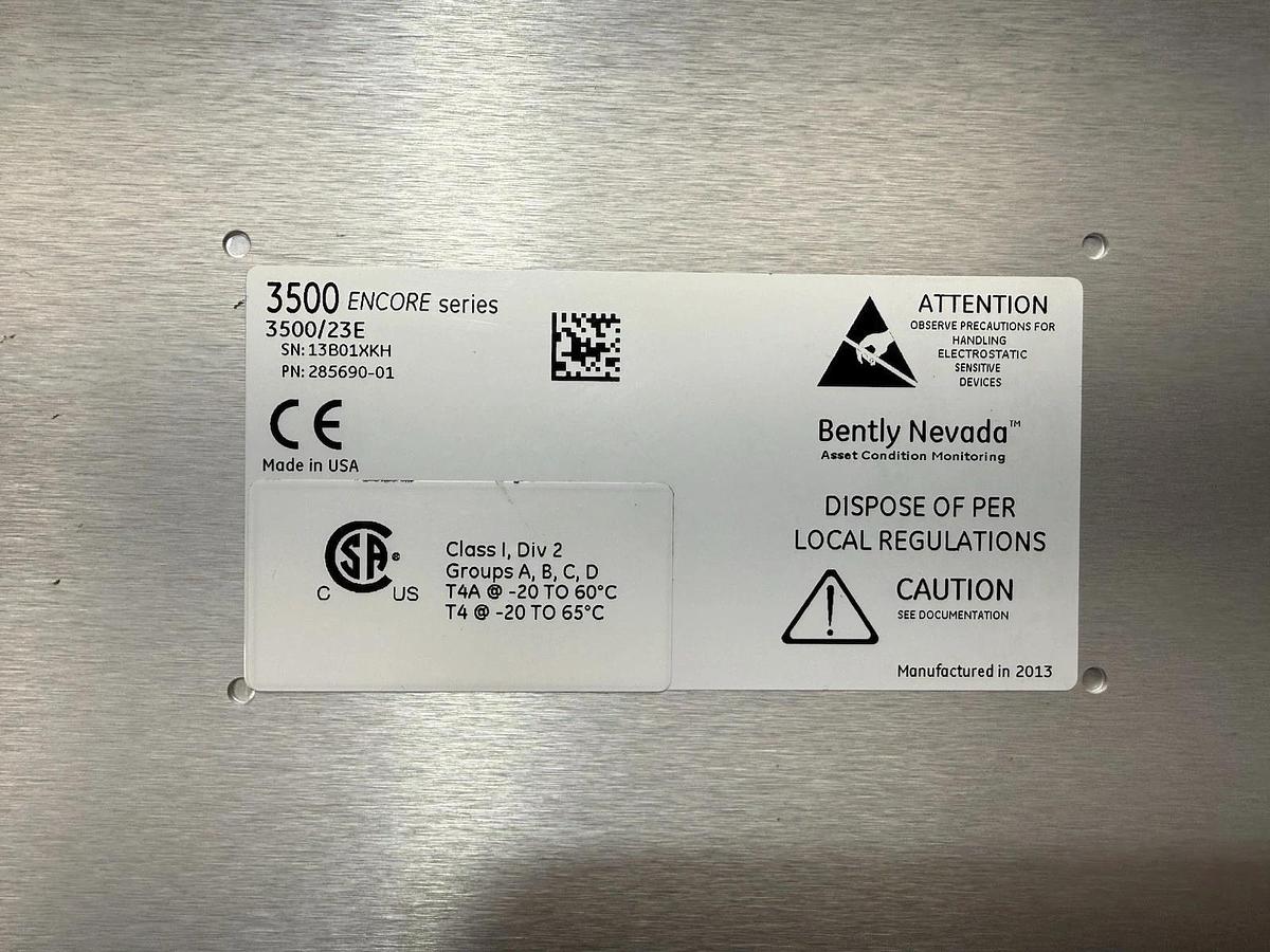 Refurbished Bently Nevada 3500/23E Transient Data Interface PLC Module w/ Key 3500