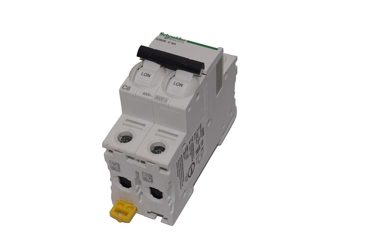 Used SCHNEIDER ELECTIRC iC60N C 6A  ic60NC6A 2 Pole 2P 400V Miniature Circuit Breaker