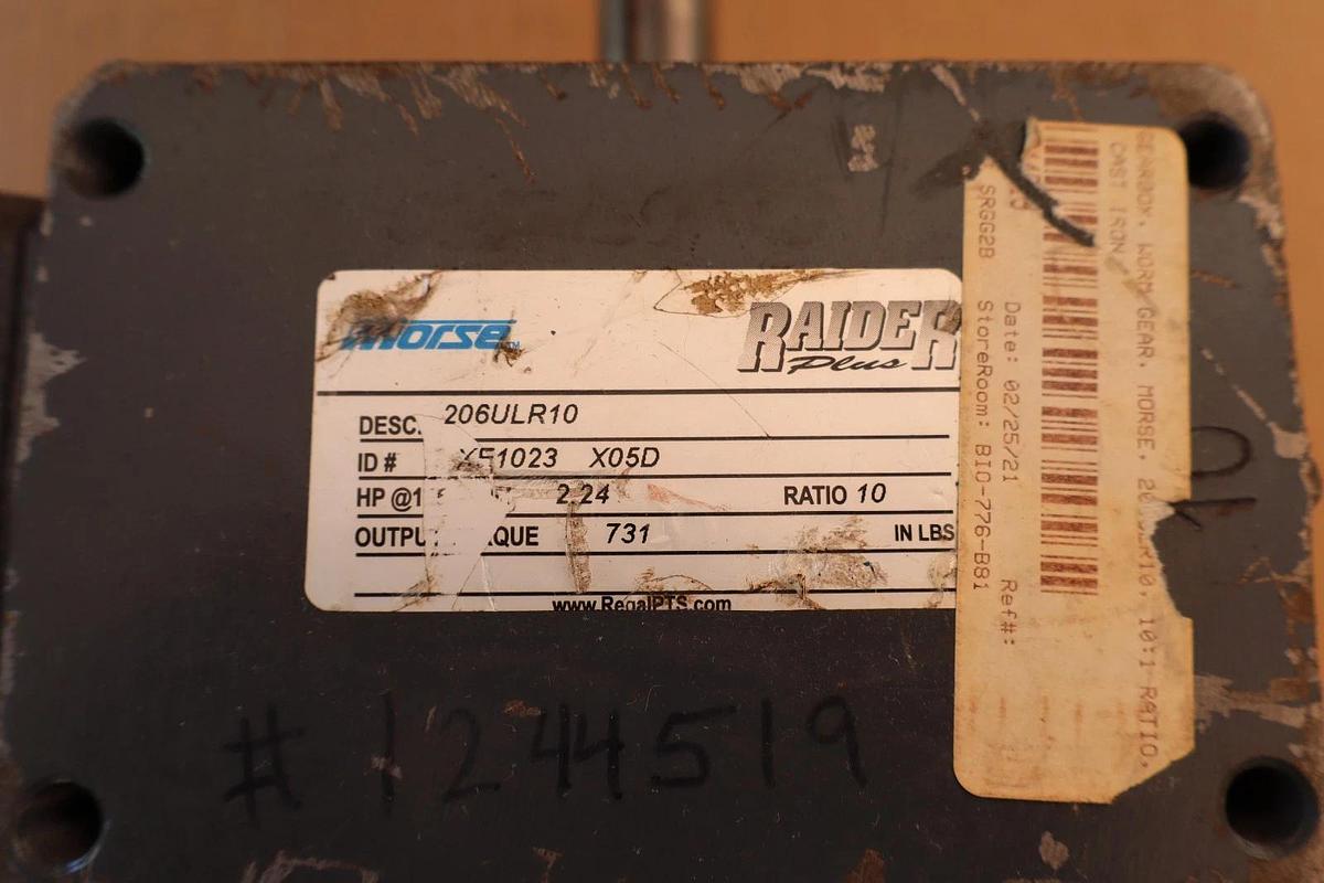 Morse Raider Gear Box Speed Reducer 206ULR10 XE1023 X05D 10:1 *NOS*