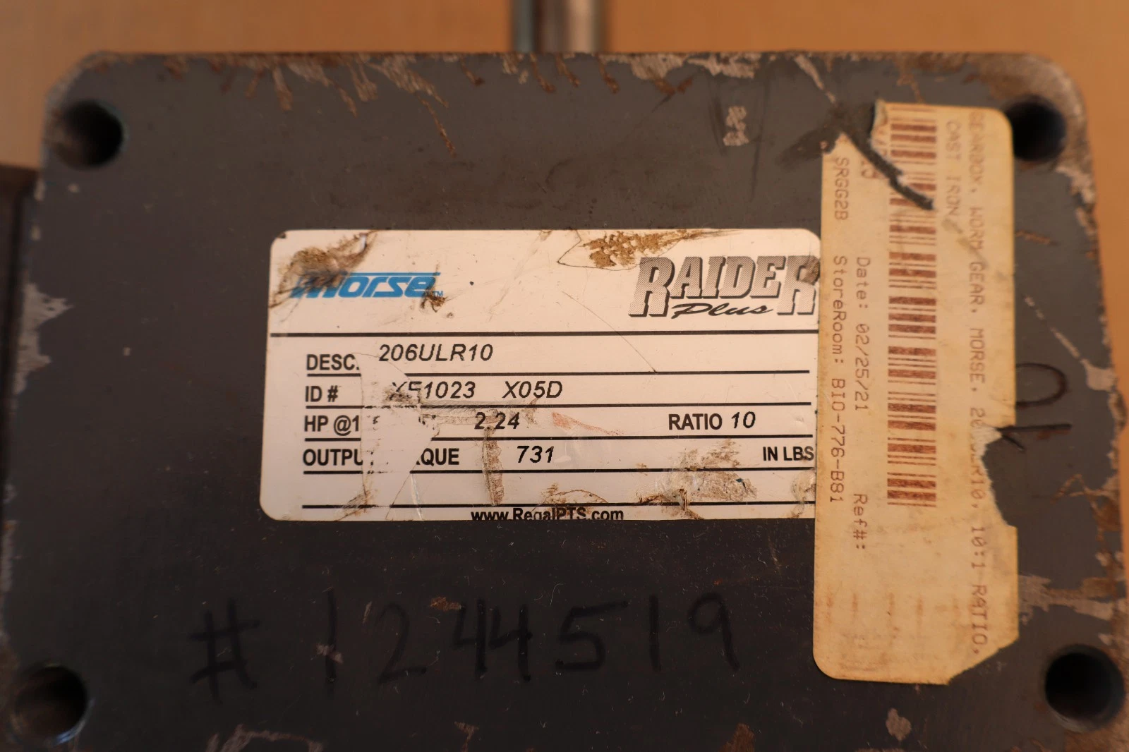 Morse Raider Gear Box Speed Reducer 206ULR10 XE1023 X05D 10:1 *NOS*