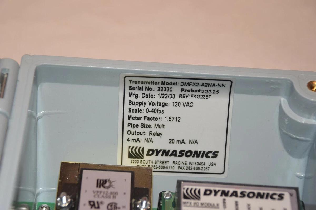 Used Dynasonics MFX DMFX2-A2NA-NN Flow Meter with Iso-Mod D020-1045-102