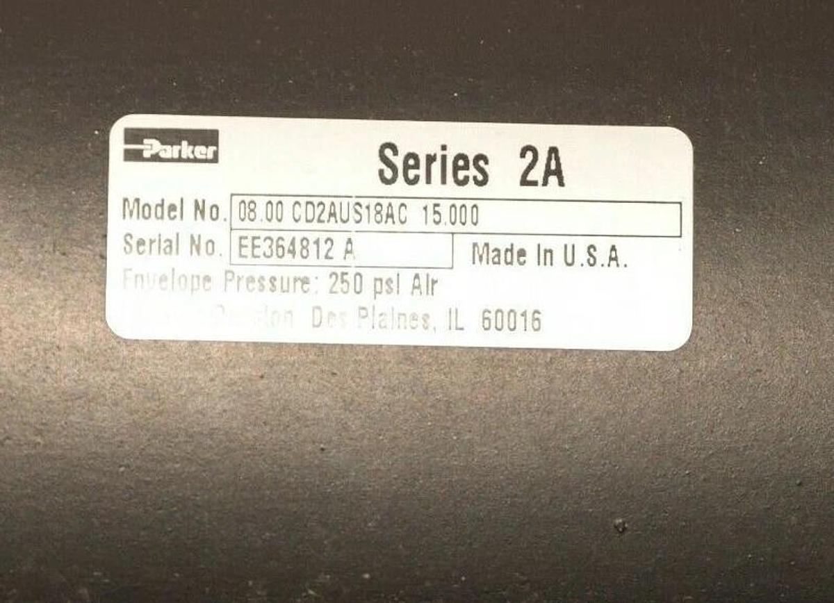 (NEW) Parker 08.00 CD2AUS18AC 15.000 pneumatic 250psi 8" X 15" 2A Air Cylinder