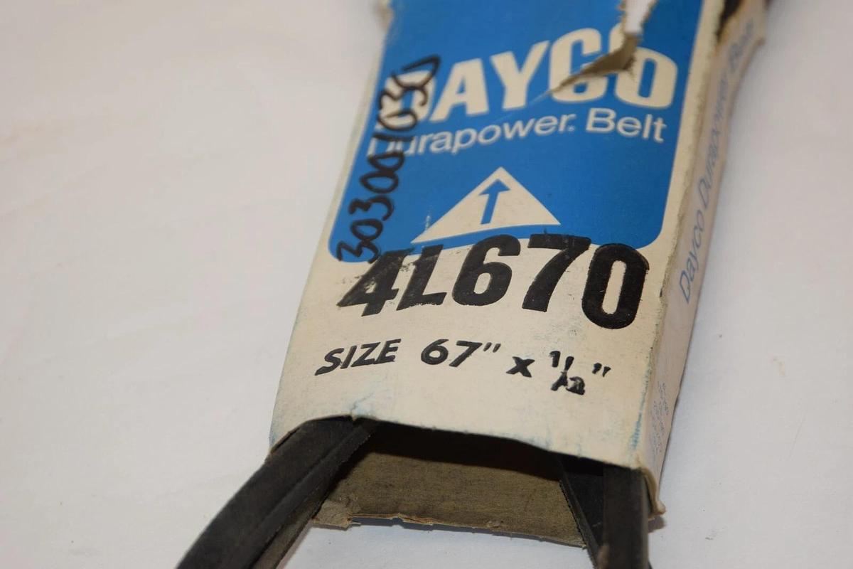 DAYCO Durapower Belt V-Belt 4L670 67" x 1/2" Made in USA (NEW)