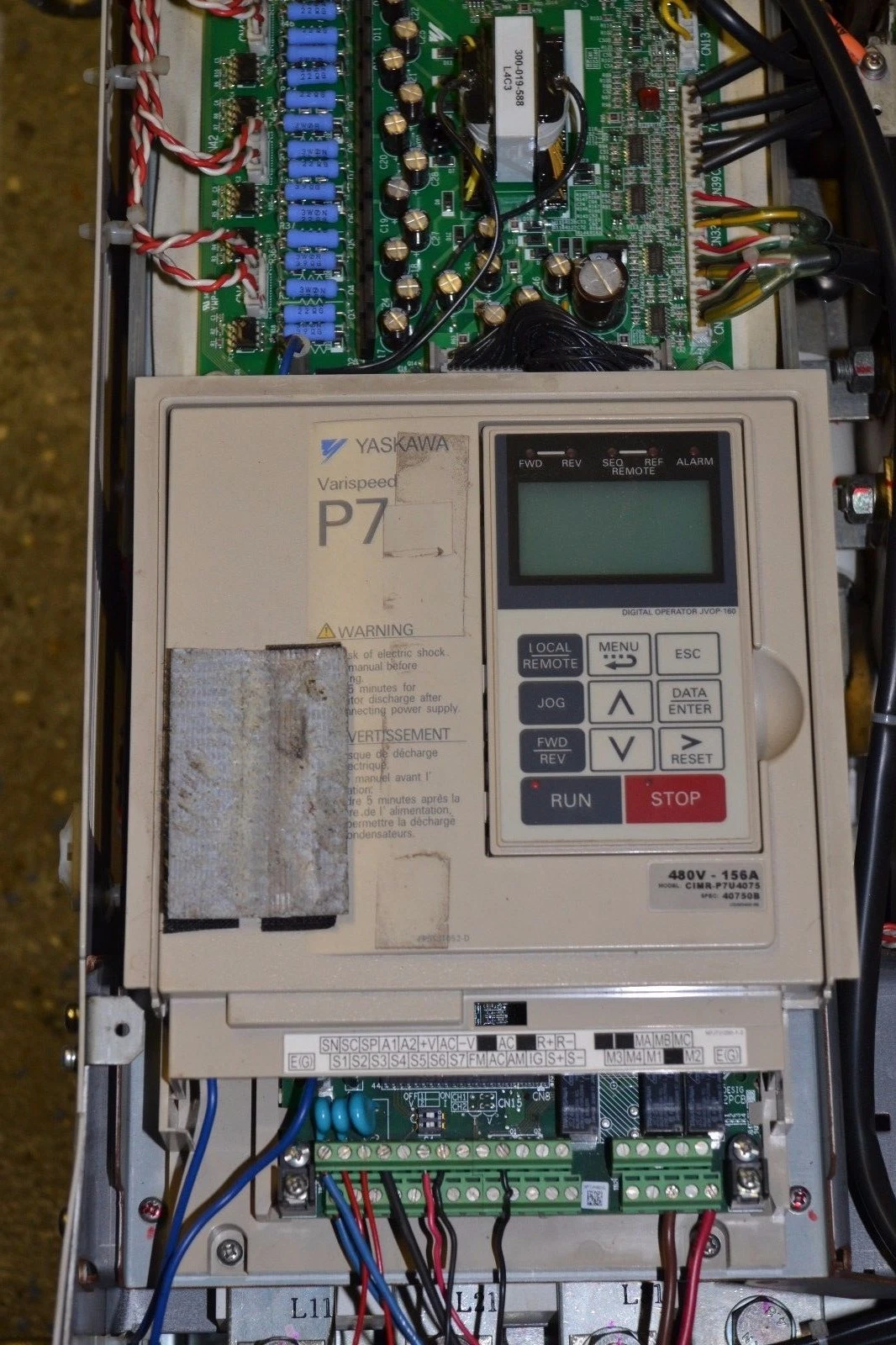Used Yaskawa Varispeed P7 CIMR-P7U4075 125 HP 480V 156A AC VS Drive CIMRP7U4075 125HP