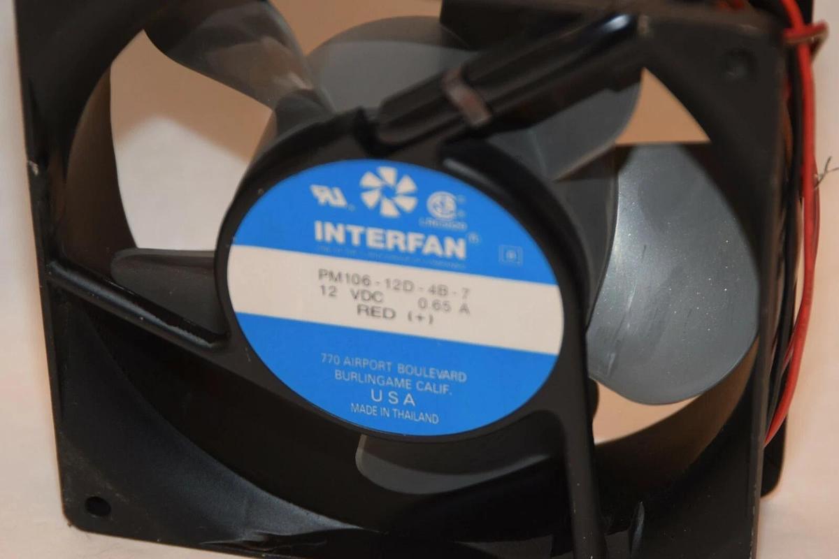 (NEW) INTERFAN PM106-12D-4B-7 12Vdc 0.65A Red Fan