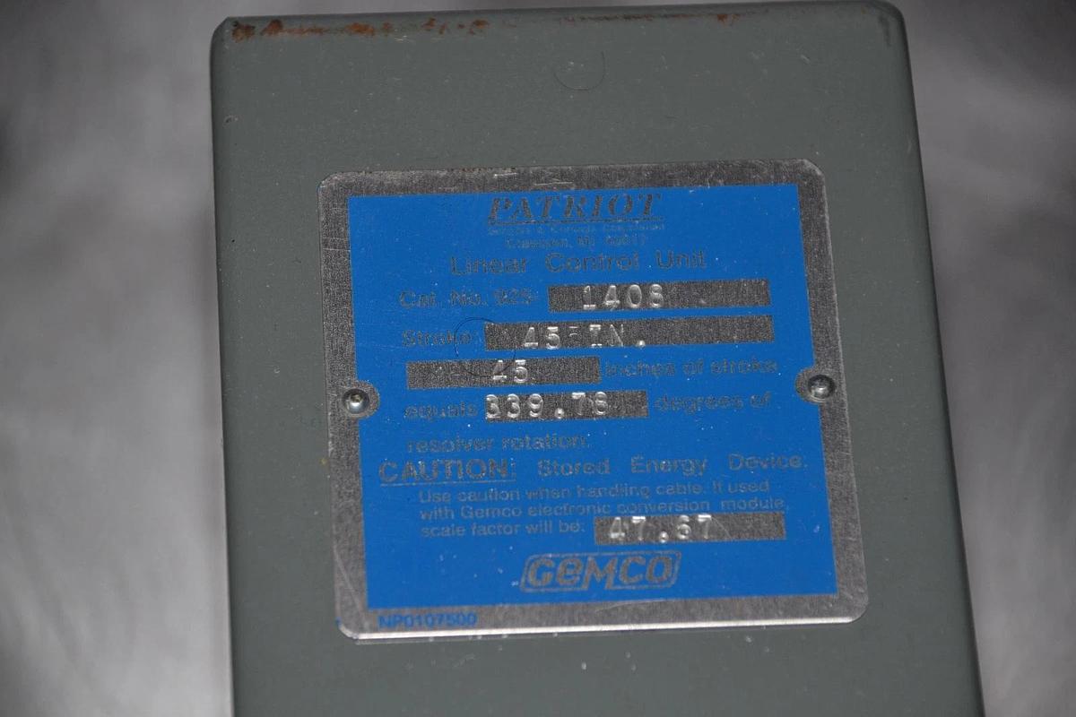 Ametek Patriot Gemco 925-1408  9251408 Linear Control Unit 45 in.