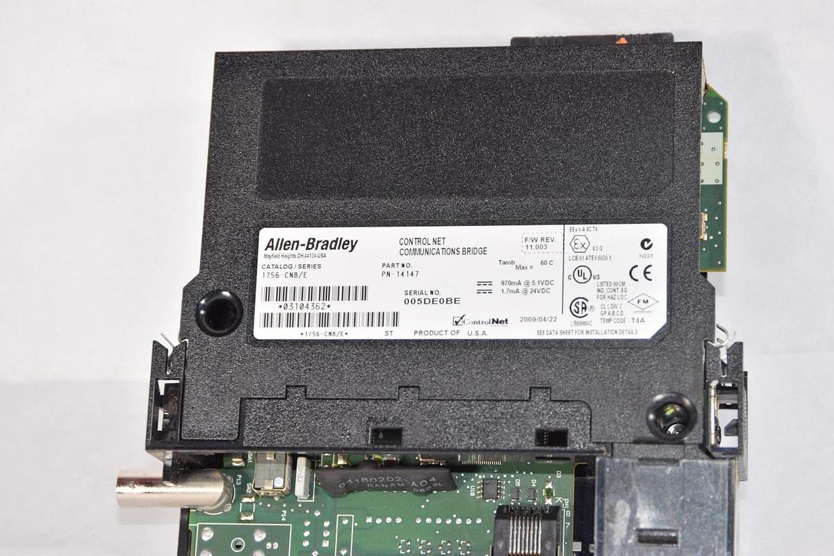 Used Allen Bradley 1756-CNB/E 1756-CNB Ser E Control Net Comm. Bridge *No Cover