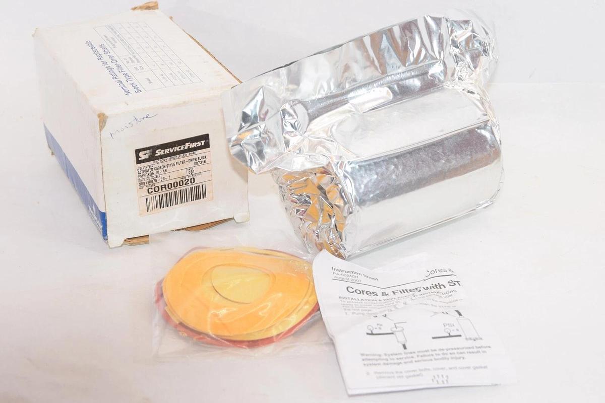 (NEW) SEVICEFIRST COR00020 Activated Carbon Filter Drier Block Emerson W-48