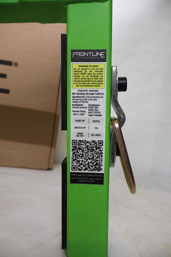 (NEW) FRONTLINE R0P16 , ROP16 Fall Protection Parapet Adjustable Up to 15"
