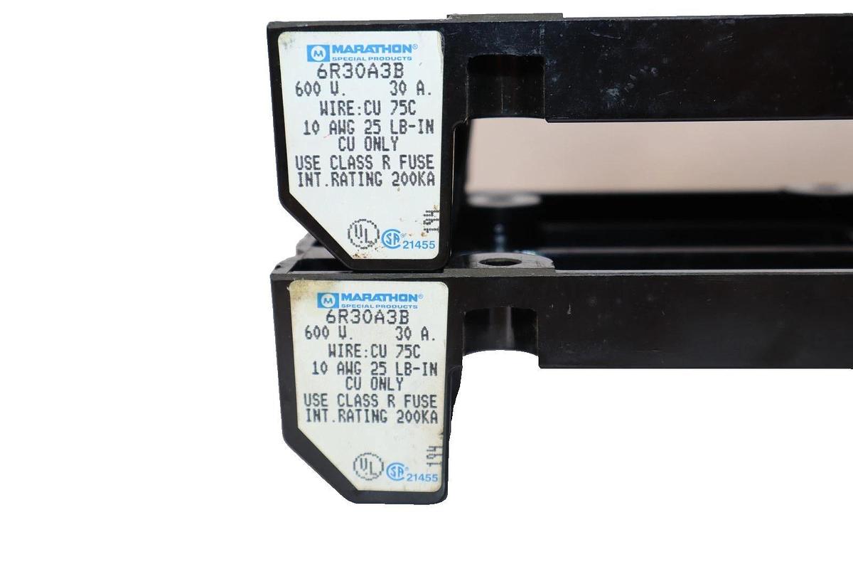 Marathon 6R30A3B 600V 30A Fuse Holder (New - Lot of 2)