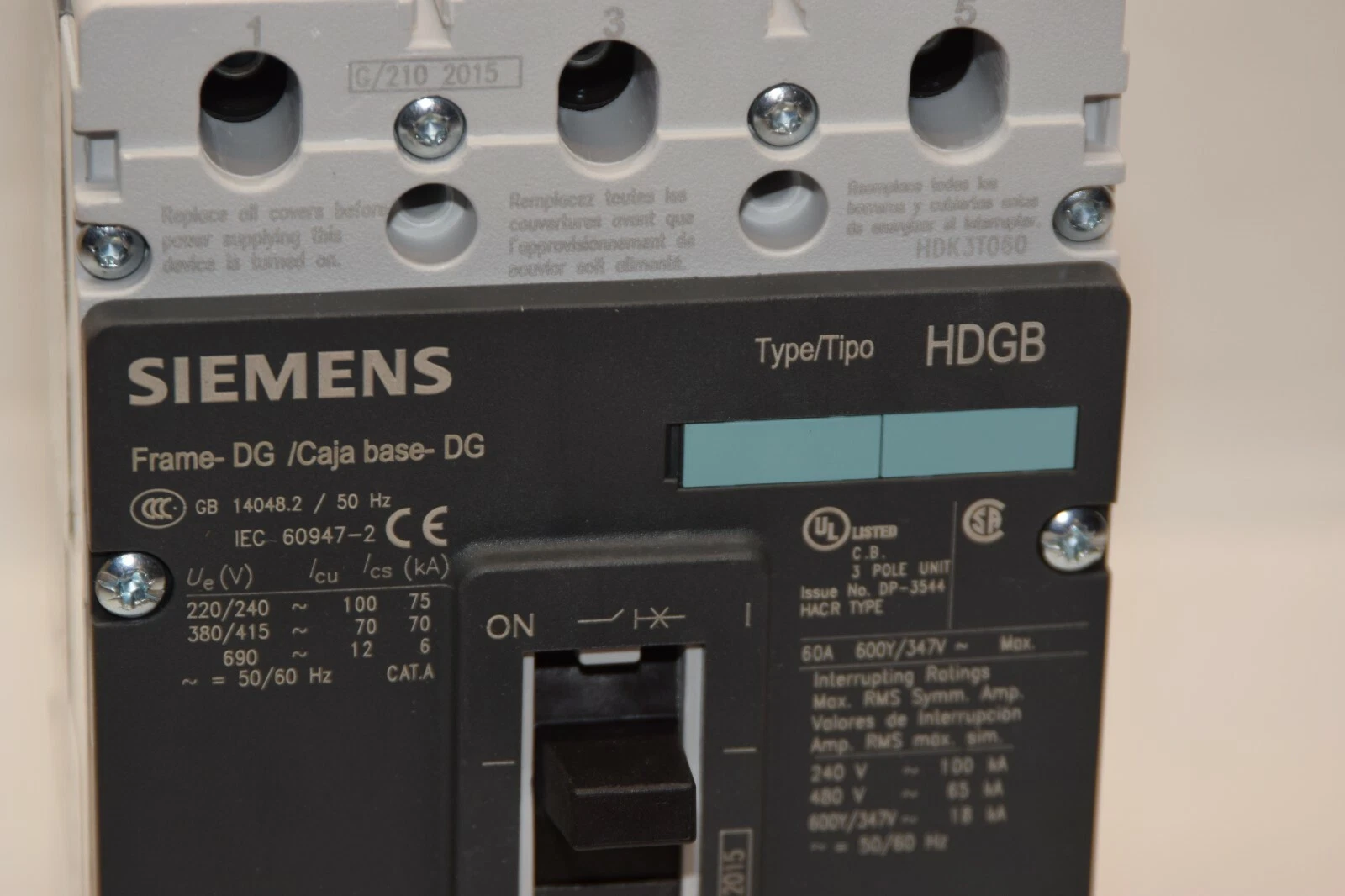 SIEMENS 3VL2506-2PE33-0AA0 Breaker 60A 60 Amp 3P HDK3T060F HDGB 60 A (NEW)