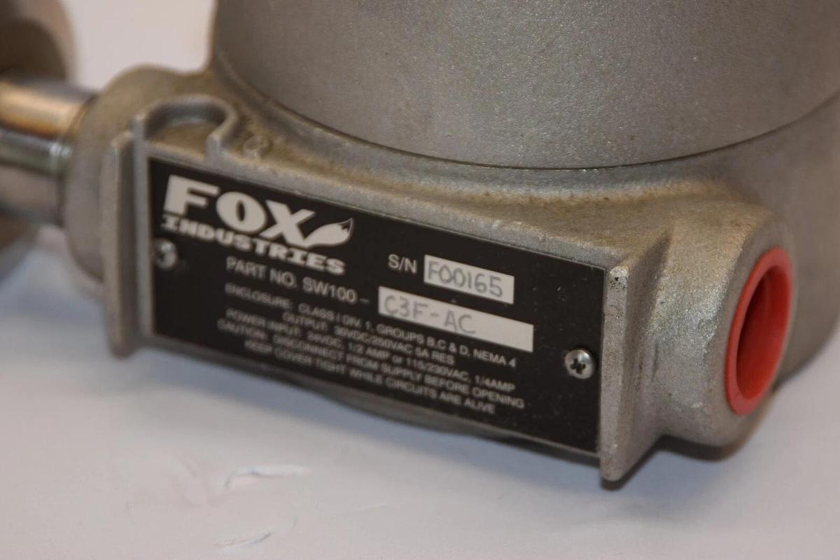 FOX INDUSTRIES SW100-C3F-AC Pressure Switch