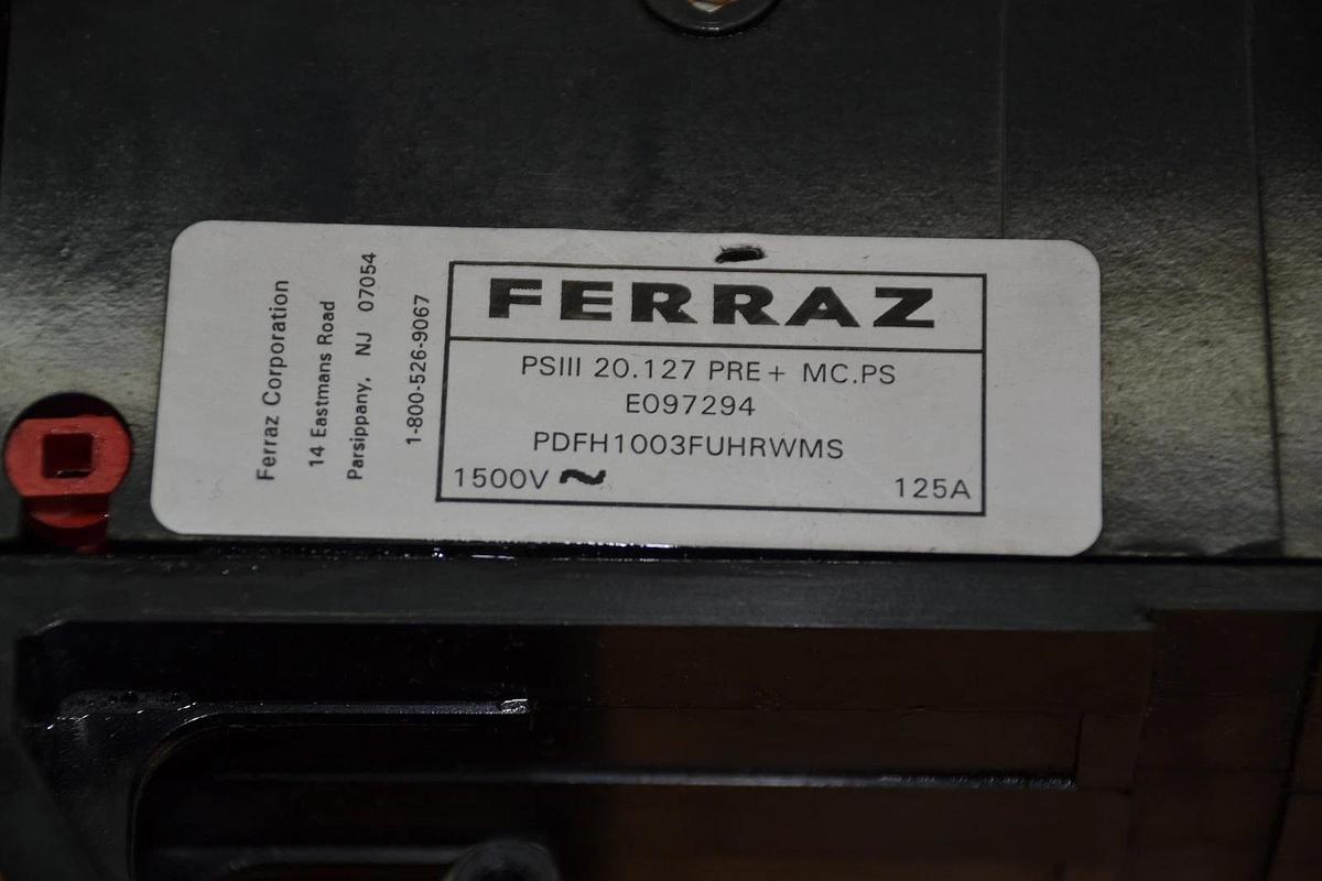 Used FERRAZ PSIII 20.127 PRE + MC.PS EO97294 PDFH1003FUHRWMA 125A FUSE HOLDER