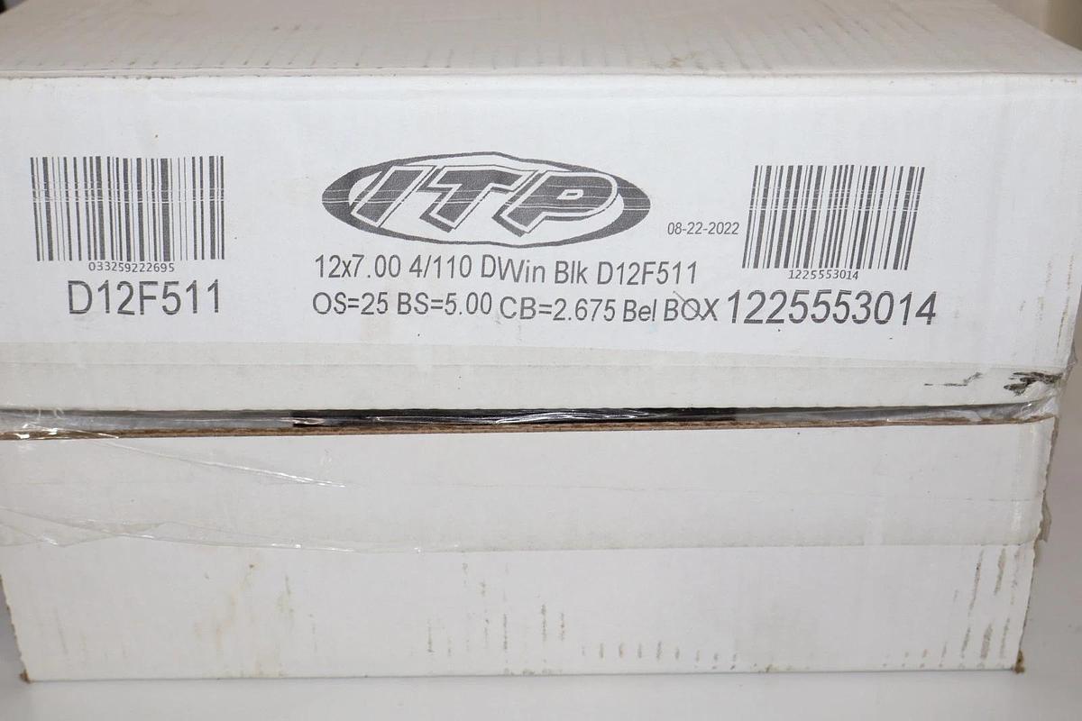 ITP D12F511 12" x 7" Steel Wheel , Black (New)
