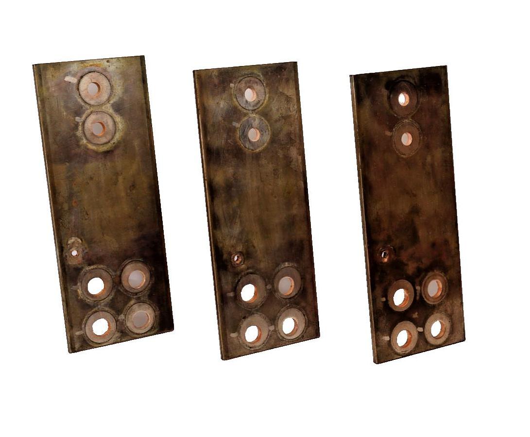 Used (Lot of 3) Copper Bus Bar 10" x 4" x 1/4" .25" thick  10x4x1/4 approx 9lb